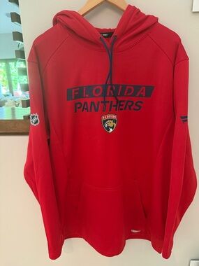 NEW Fanatics Red Men’s Authentic Pro  Florida Panthers NHL Pullover Hoodie XL